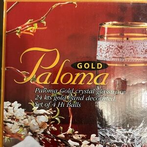 Paloma Gold Crystal Glassware Set